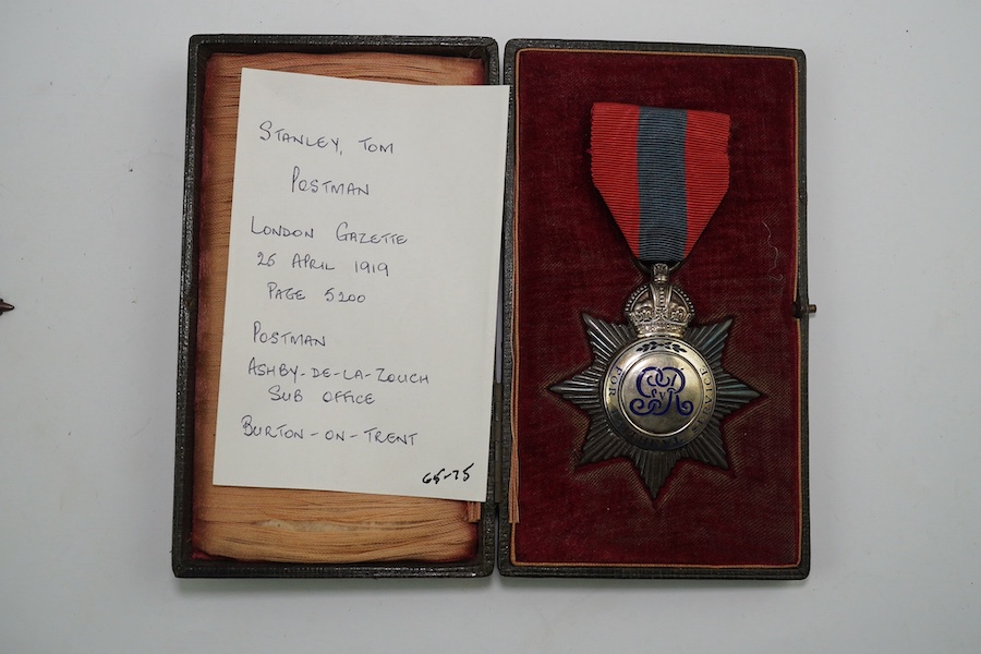 Two GV Imperial Service Orders; to Alexander Lean, Retired Postman 1913 and Tom Stanley, Postman (London Gazette 26.4.1919), cased. Condition - good.